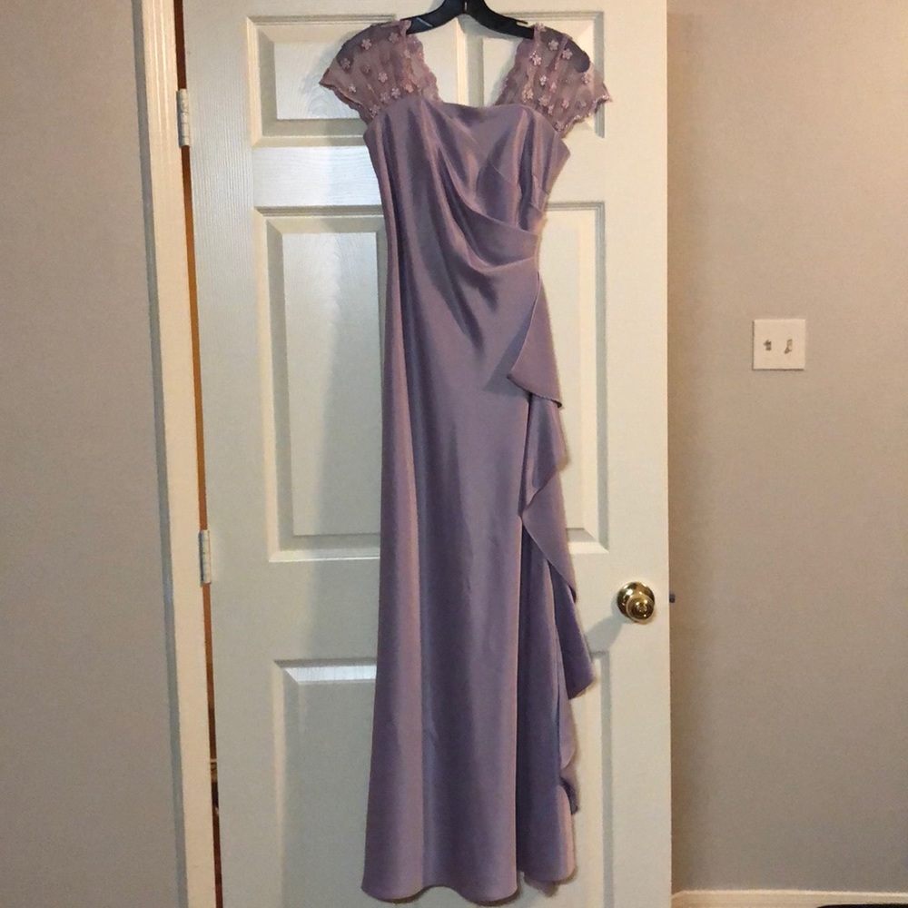 Lavender Satin Maxi Floor-Length Gown/Dress
